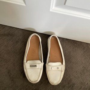 Calvin Klein White Faux Leather Loafers